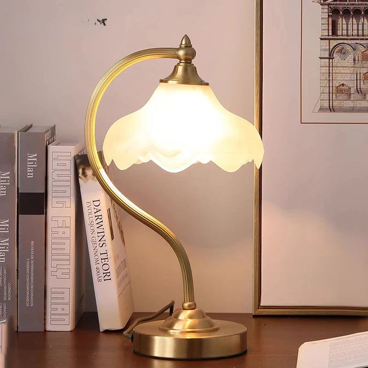 Copper Petal Glass Lamp button switch with 3 brightness levels