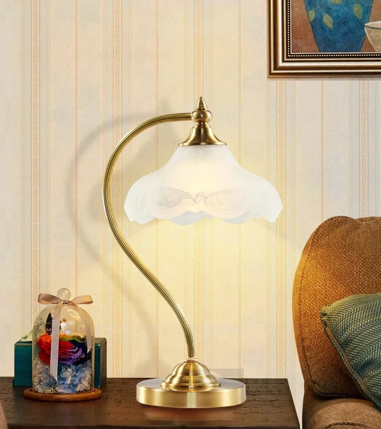 Copper Petal Glass Lamp