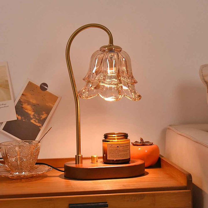 Vintage Glass Candle Warmer Lamp 0