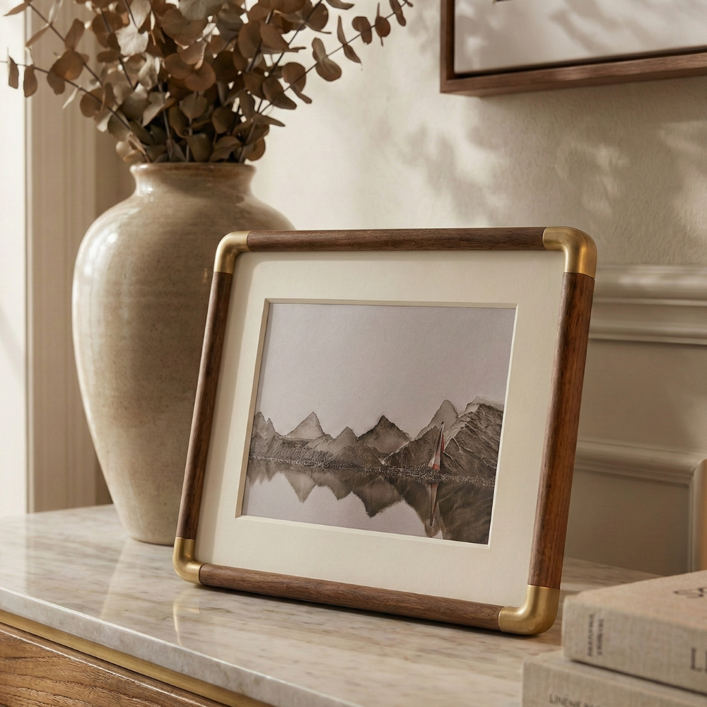 Black Walnut Wood Photo Frame tabletop display