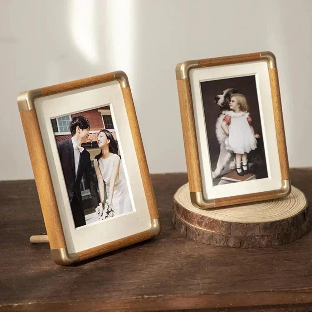 Black Walnut Wood Photo Frame on shelf