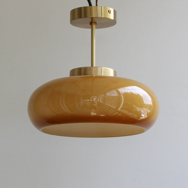 Vintage Yellow Glass Ceiling Light 3
