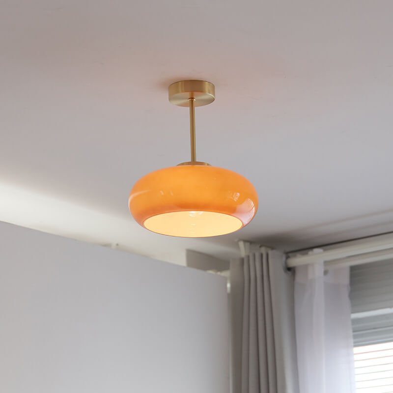 Vintage Yellow Glass Ceiling Light 6