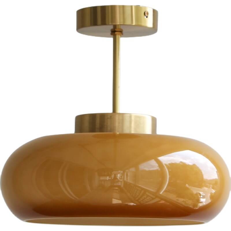 Vintage Yellow Glass Ceiling Light 7
