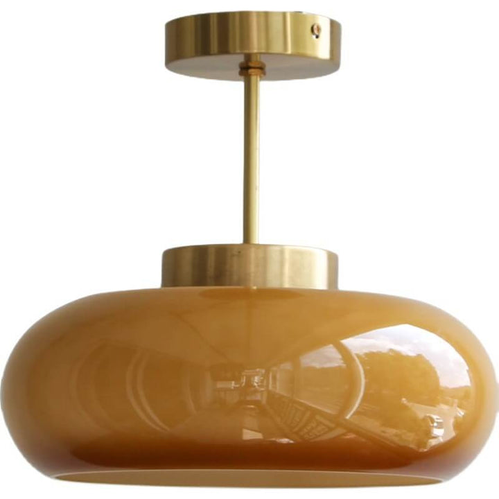 Vintage Yellow Glass Ceiling Light 7
