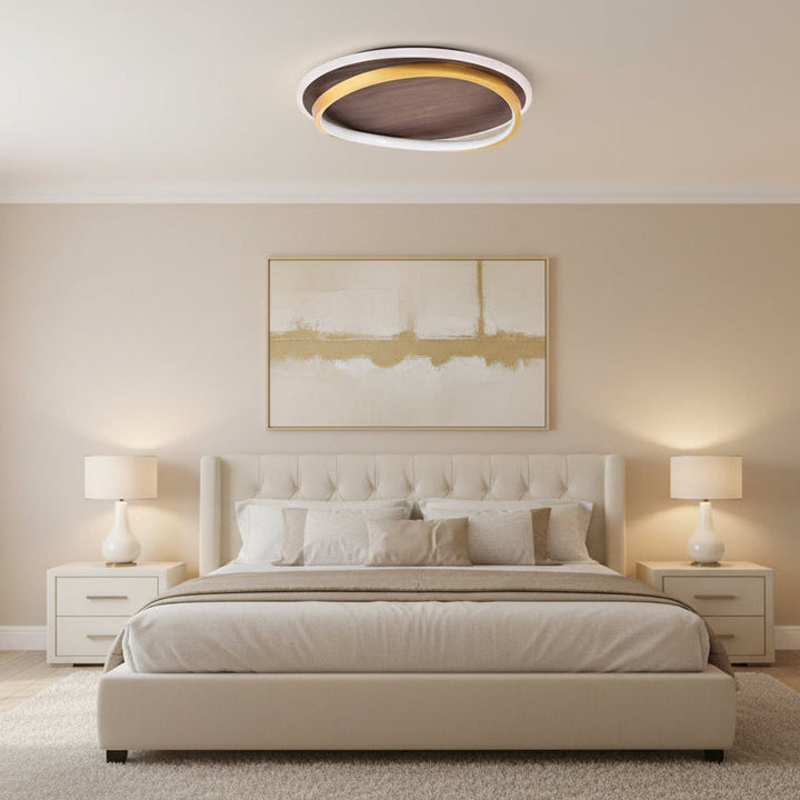 Walnut Flush Mount Ceiling Light 1