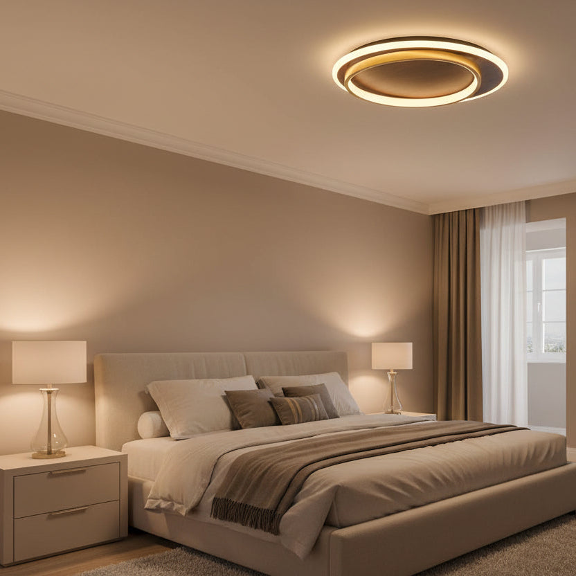 Walnut Flush Mount Ceiling Light 2