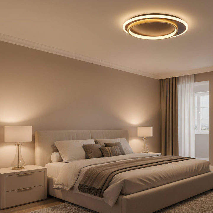 Walnut Flush Mount Ceiling Light 2
