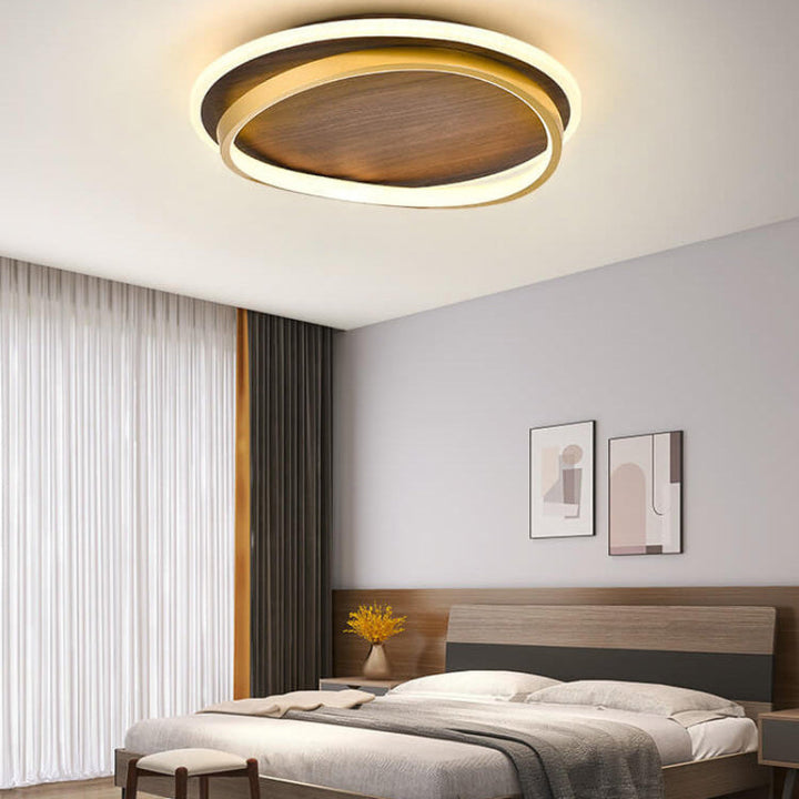 Walnut Flush Mount Ceiling Light 3