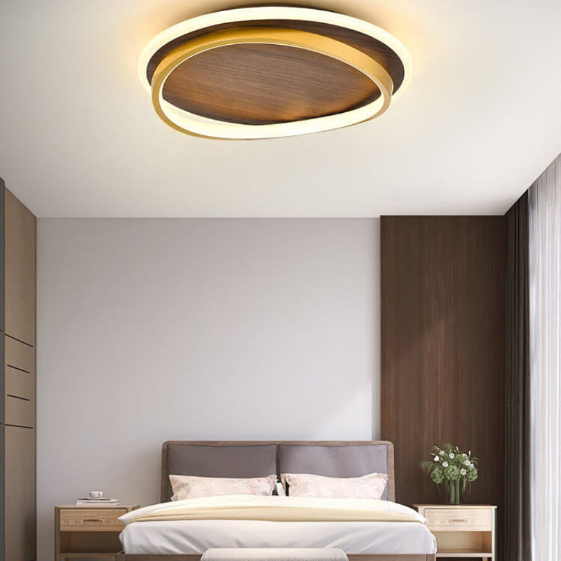 Walnut Flush Mount Ceiling Light 4