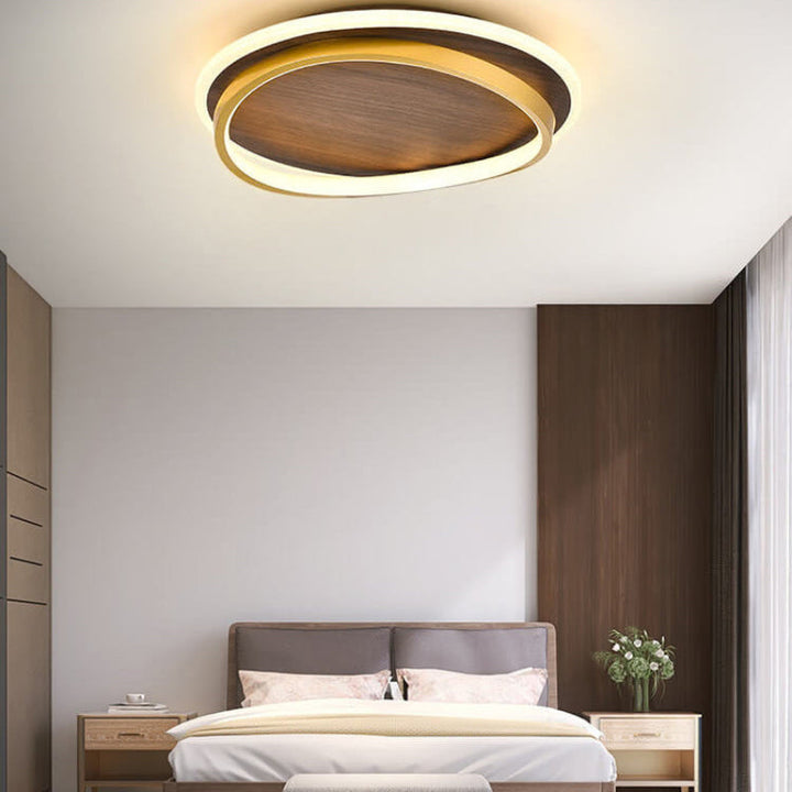 Walnut Flush Mount Ceiling Light 4