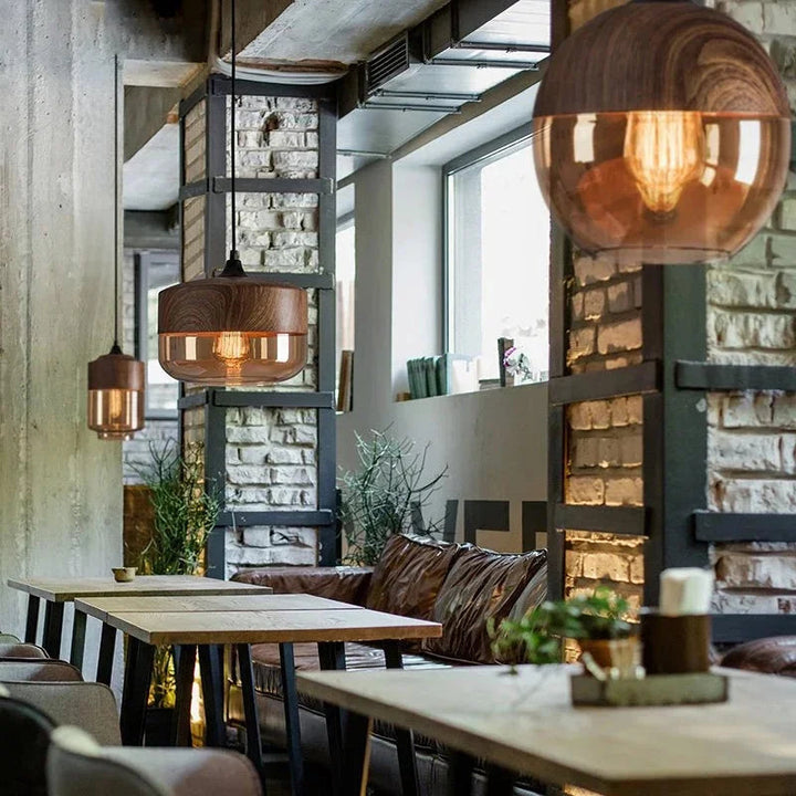 Warm Rustic Glass Pendant Light 2