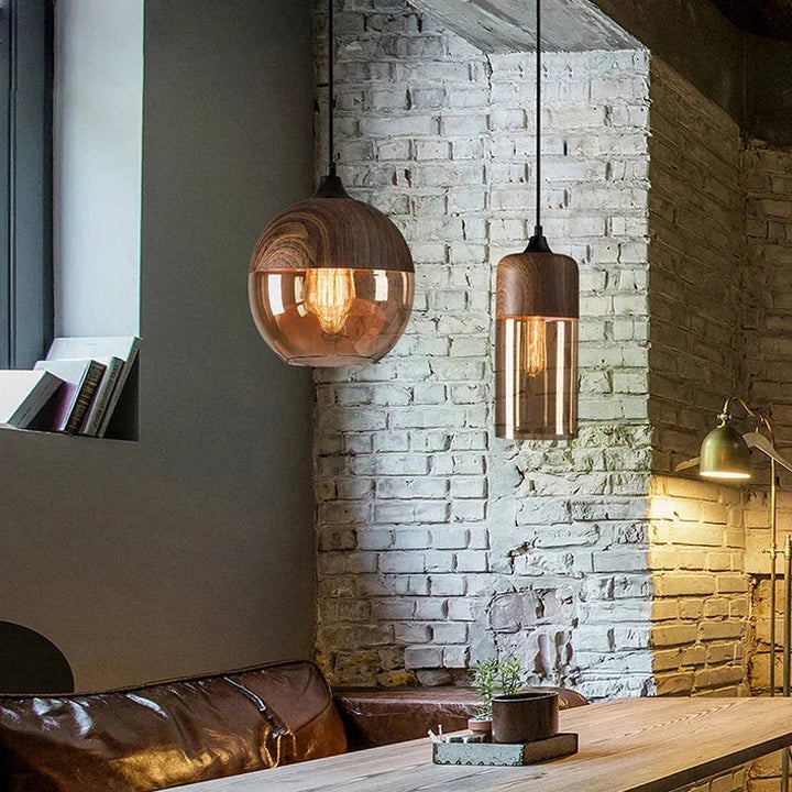 Warm Rustic Glass Pendant Light 3