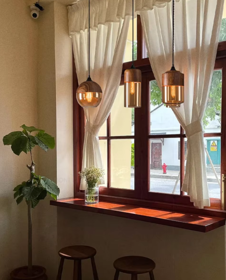 Warm Rustic Glass Pendant Light 5
