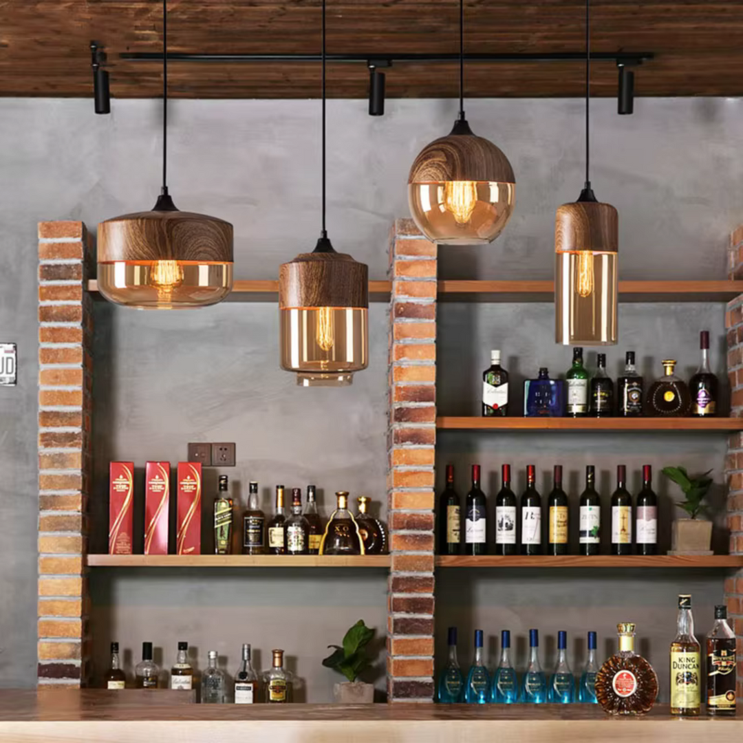 Warm Rustic Glass Pendant Light 8