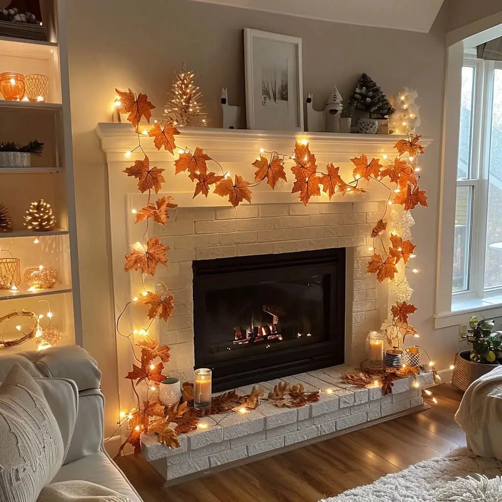 Warm White Battery Operated Garland With Lights 1