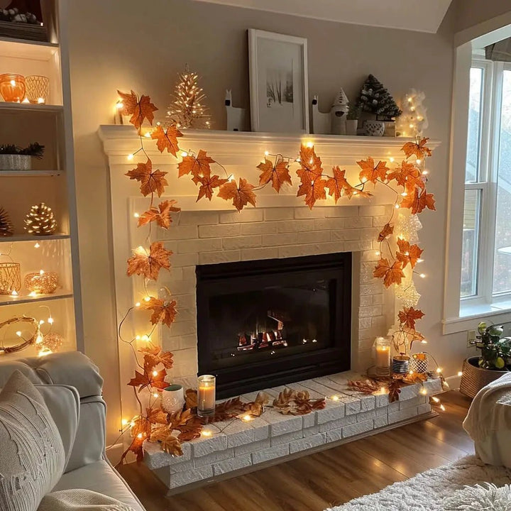Warm White Battery Operated Garland With Lights 1