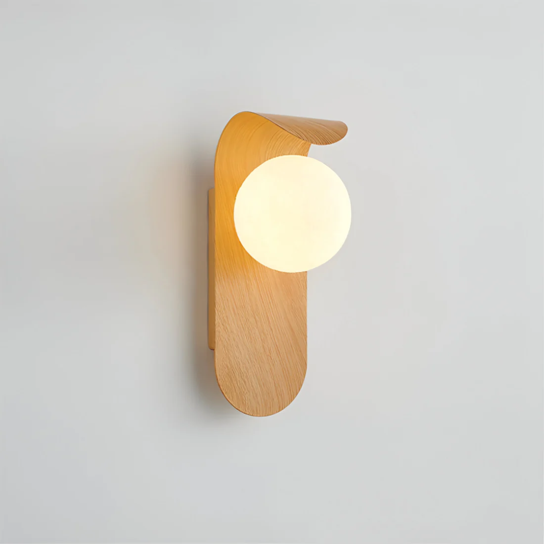 Warm Wood Globe Wall Sconce 0