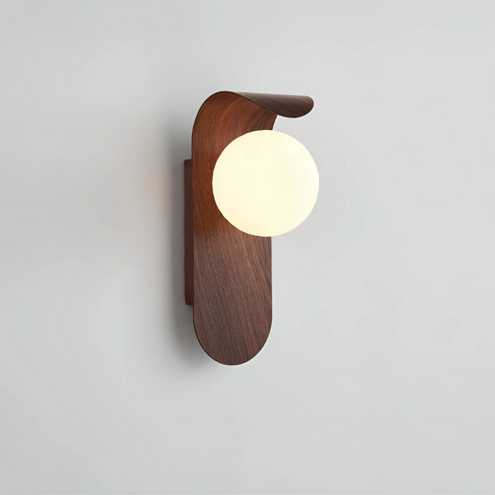 Warm Wood Globe Wall Sconce 1
