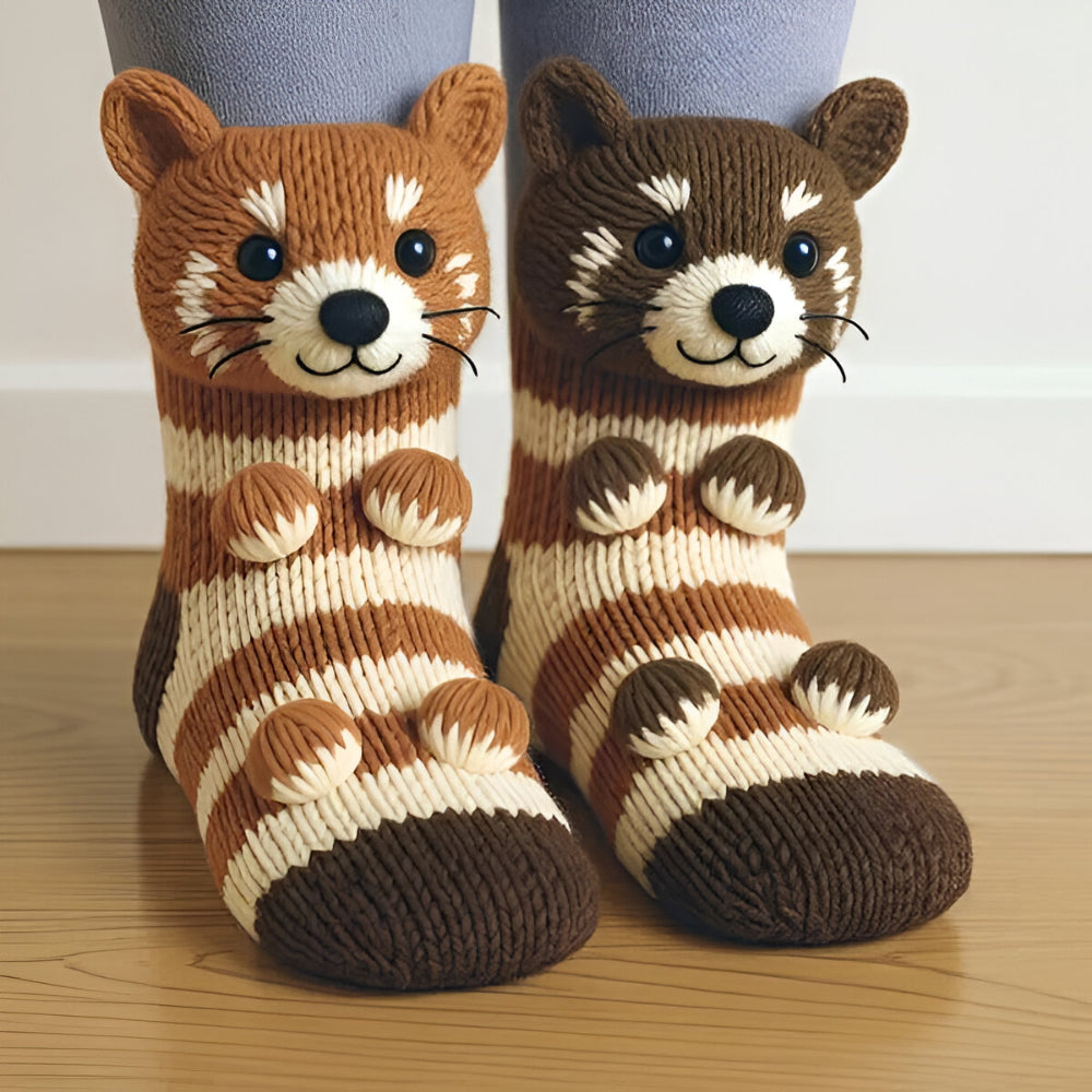 Plush 3D Animal Socks