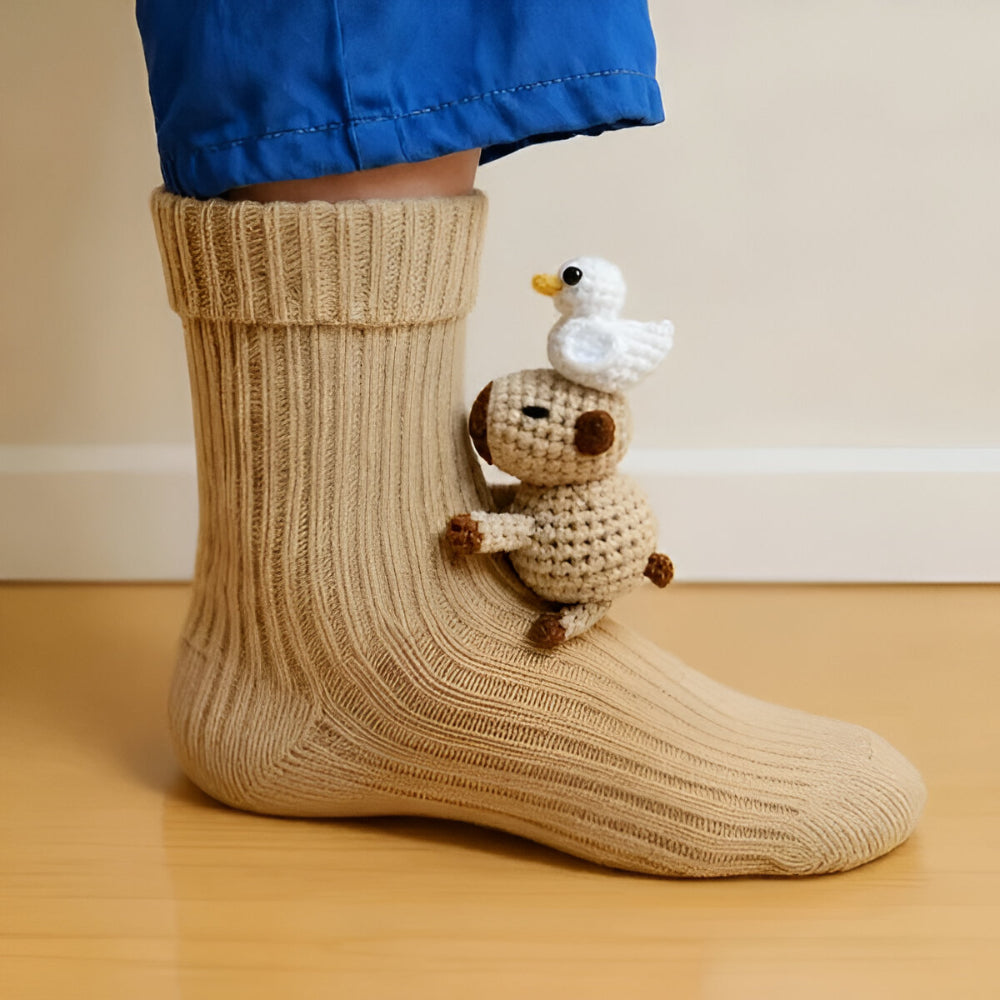 Plush 3D Animal Socks