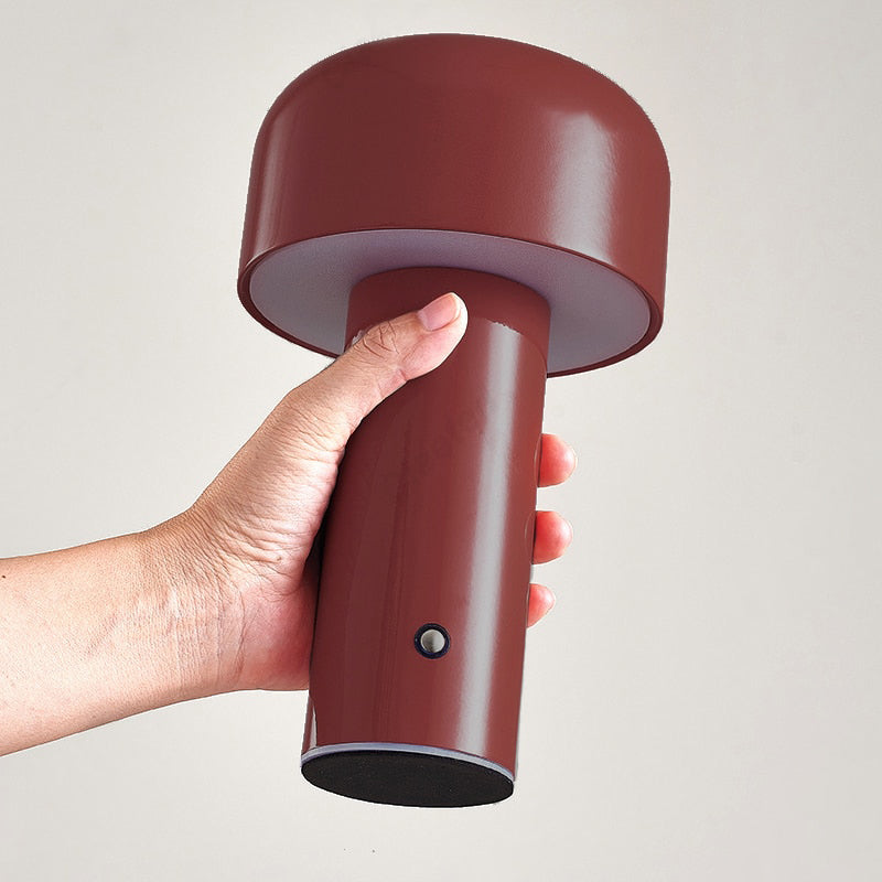 Wine Rechargeable Mushroom LED Lamp touch switch detail