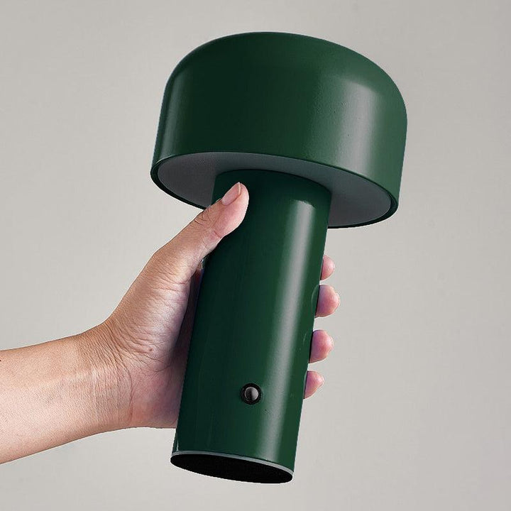Evergreen Rechargeable Mushroom LED Lamp on nightstand