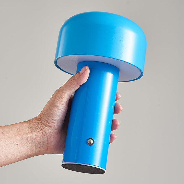 Blue Rechargeable Mushroom LED Lamp detail view