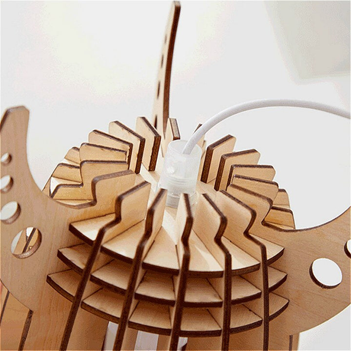 Whimsical Wooden Rocket Lamp 4