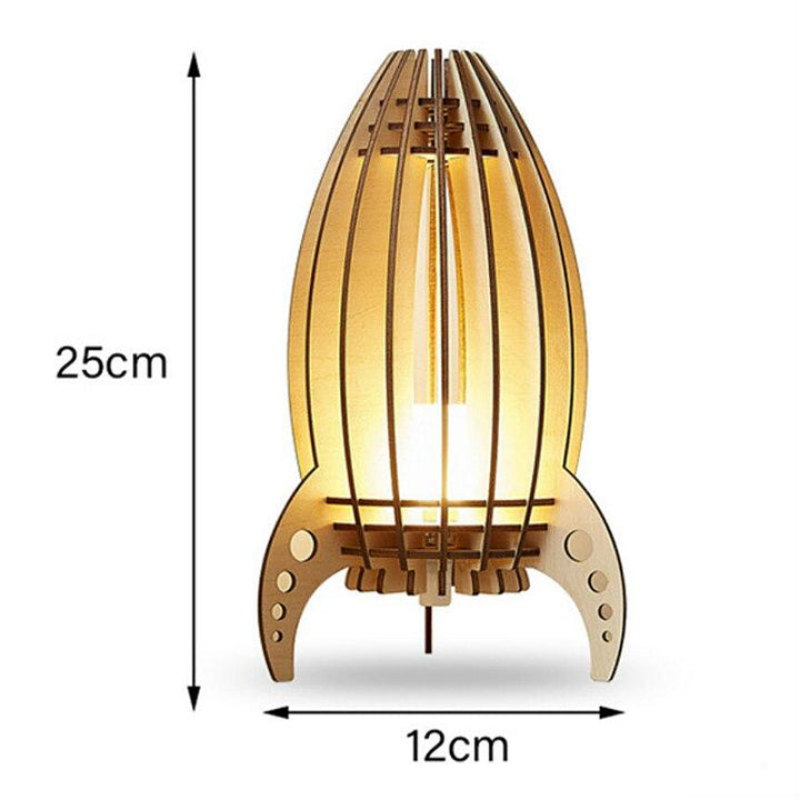 Whimsical Wooden Rocket Lamp 5