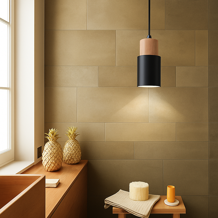 Wood and Metal Pendant Light 3