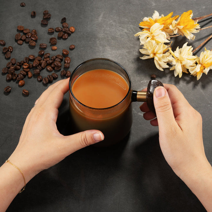 Wooden Handle Glass Mug 4