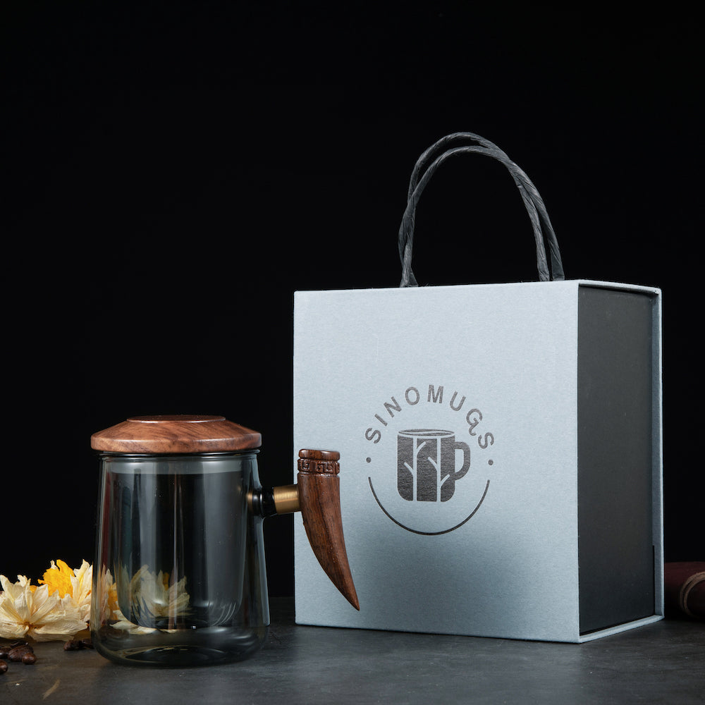 Wooden Handle Glass Mug 7