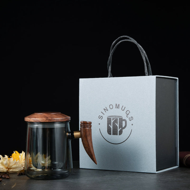 Wooden Handle Glass Mug 7