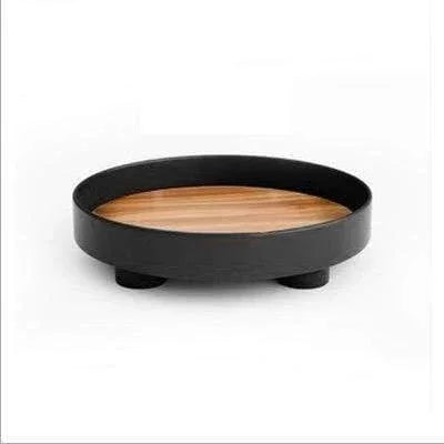 Round Oak Wood Tray