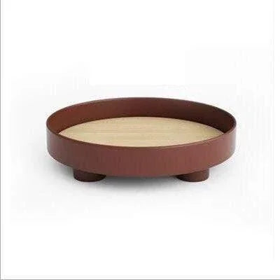 Round Oak Wood Tray