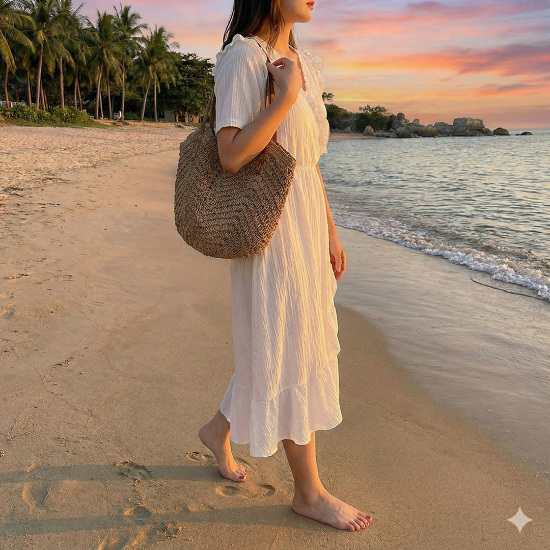 Woven Beach Tote Bag for Women 1