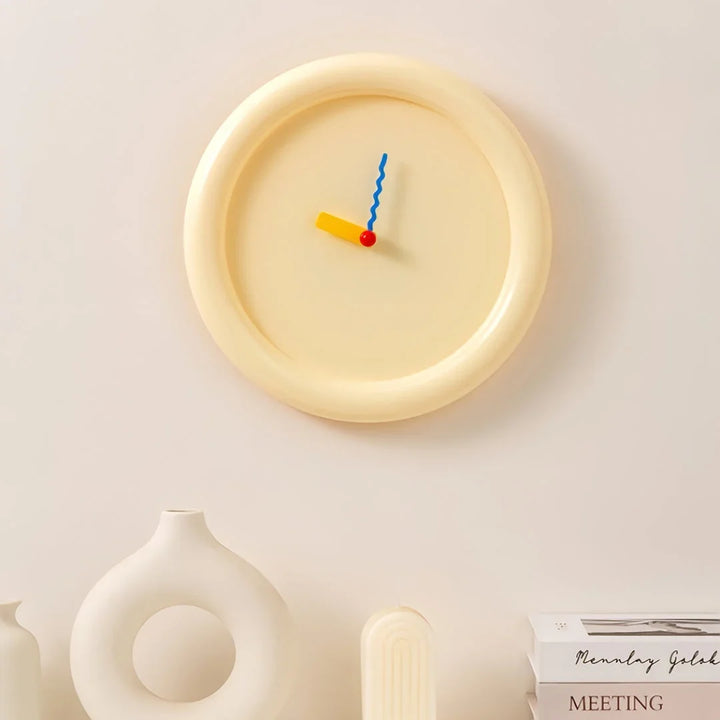 Blue Retro Colorblock Wall Clock