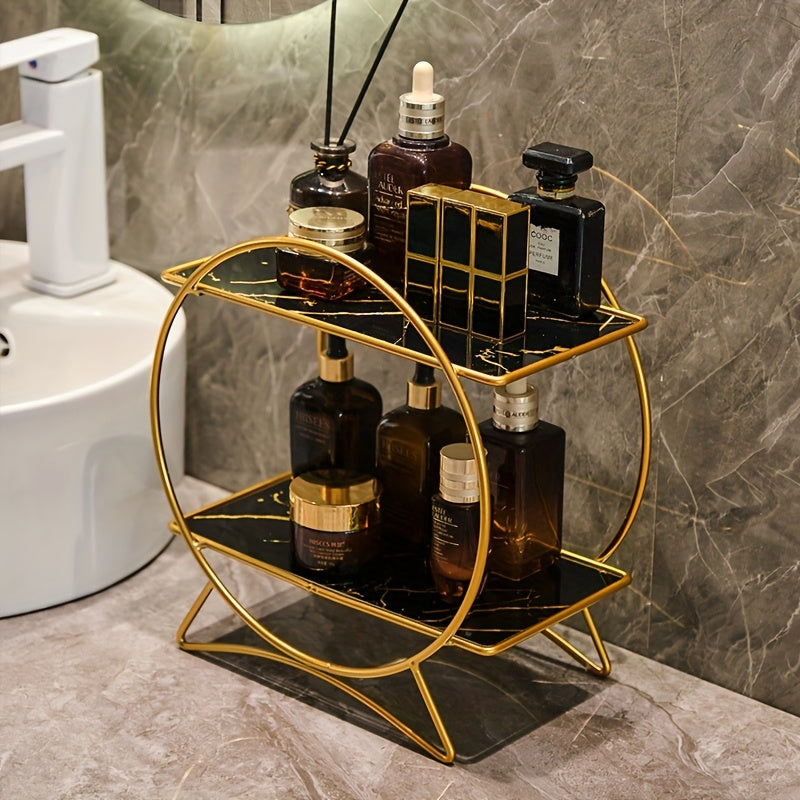 Cat Ear Metal Bathroom Organizer lifestyle vanity setting