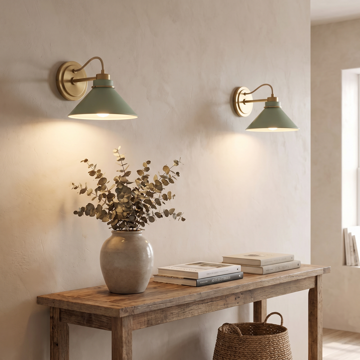 Curved Arm Cone Wall Sconce