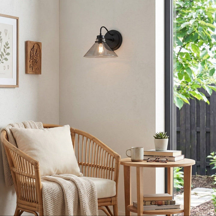 Curved Arm Cone Wall Sconce