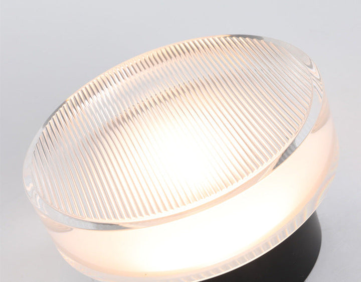 Acrylic Disc Wall Sconce lit glow detail