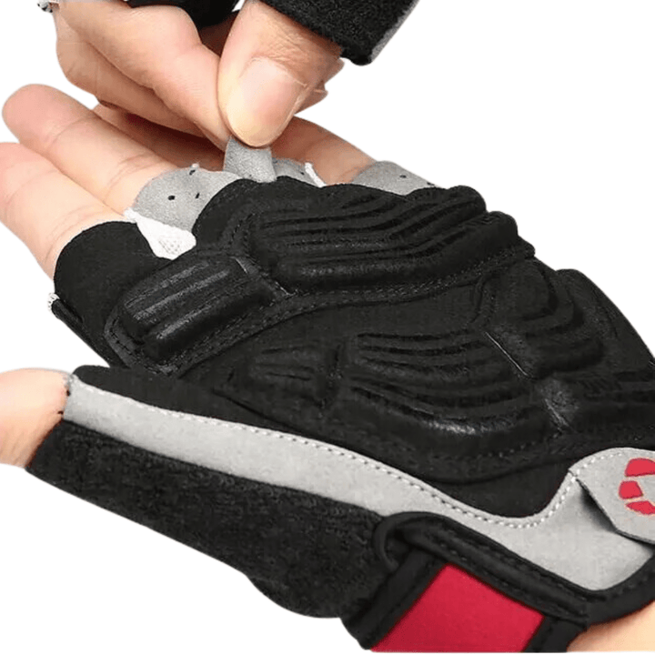 Black Cycling Gloves back view