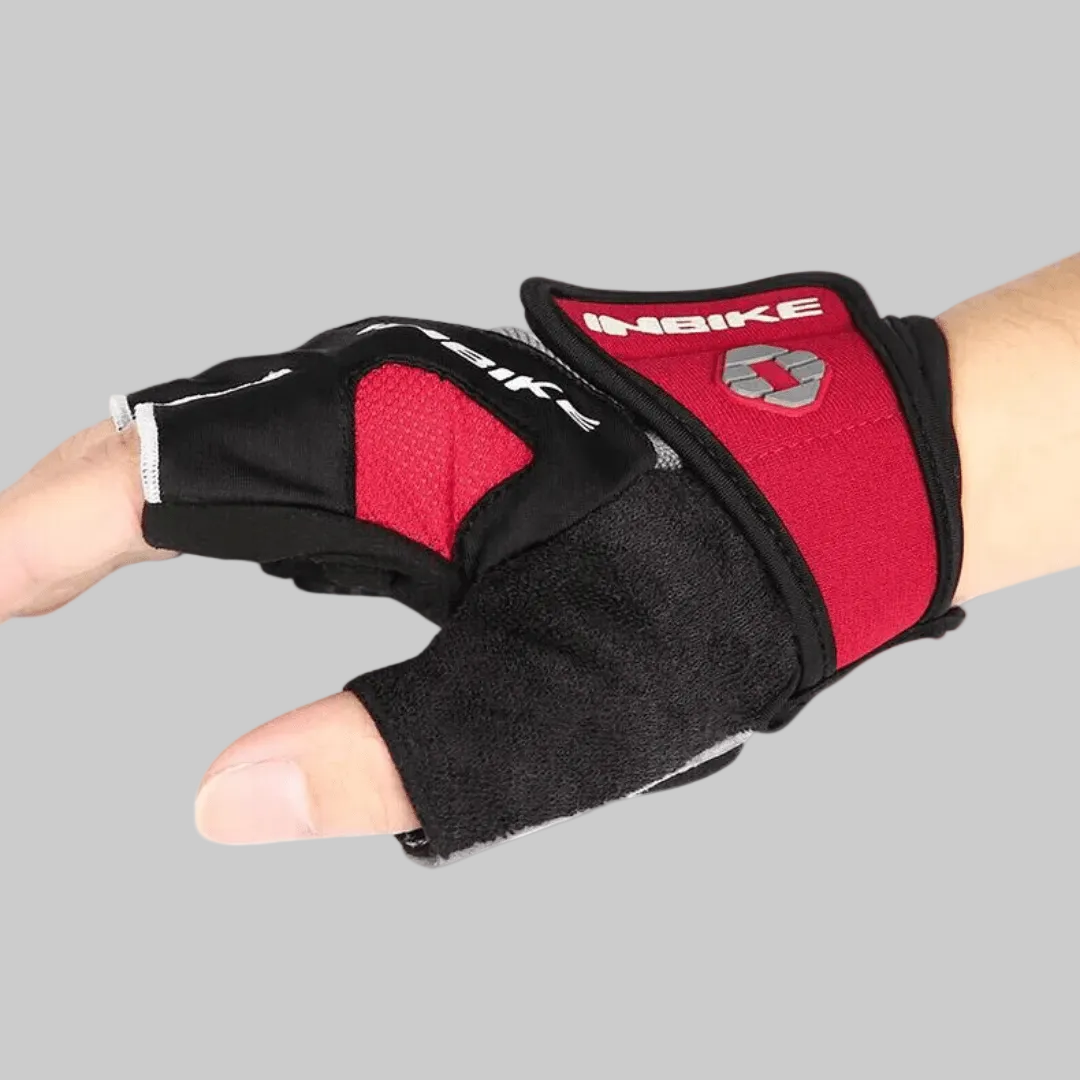 Black Cycling Gloves side view