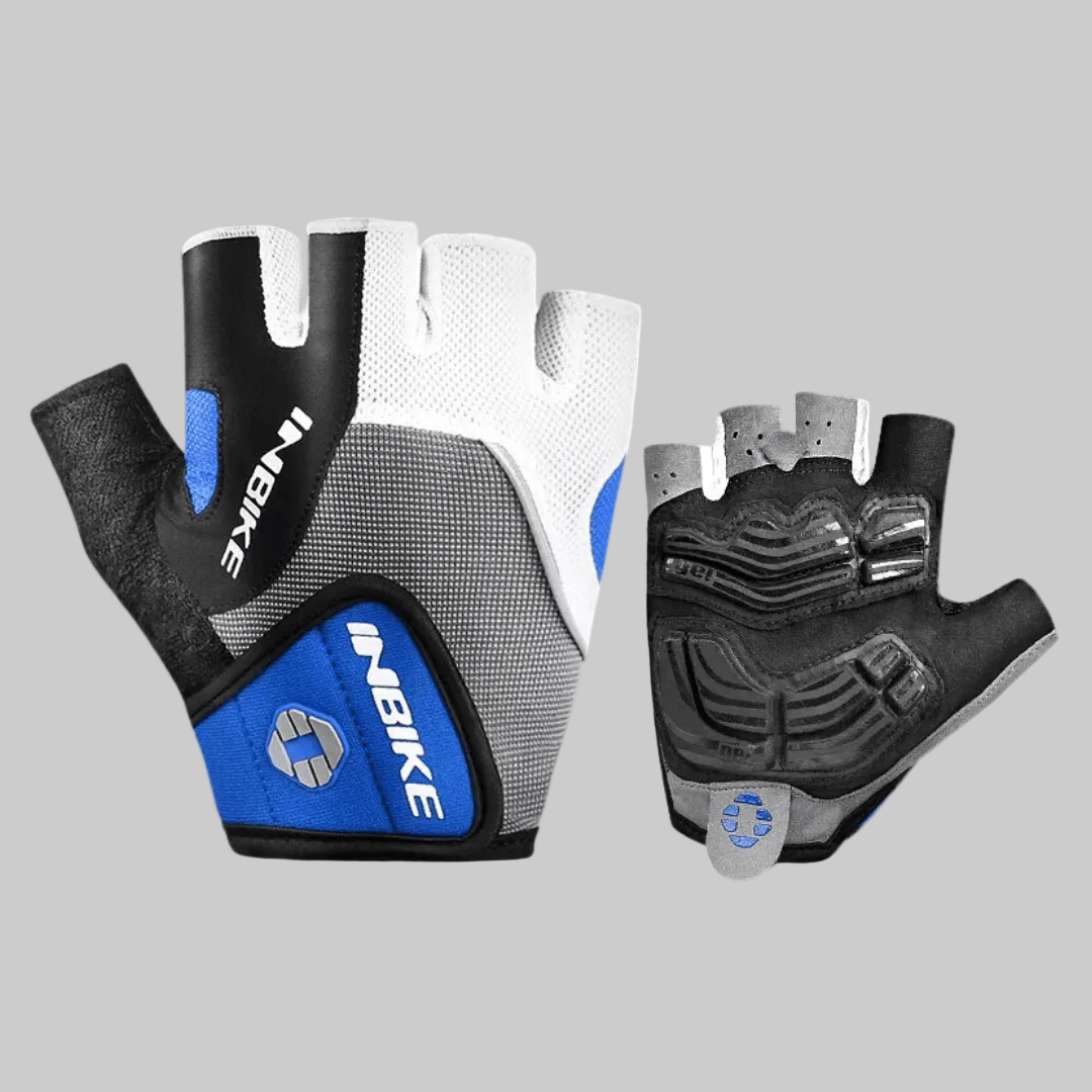 Blue Cycling Gloves front view