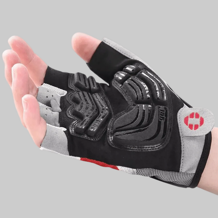 Red Cycling Gloves back view