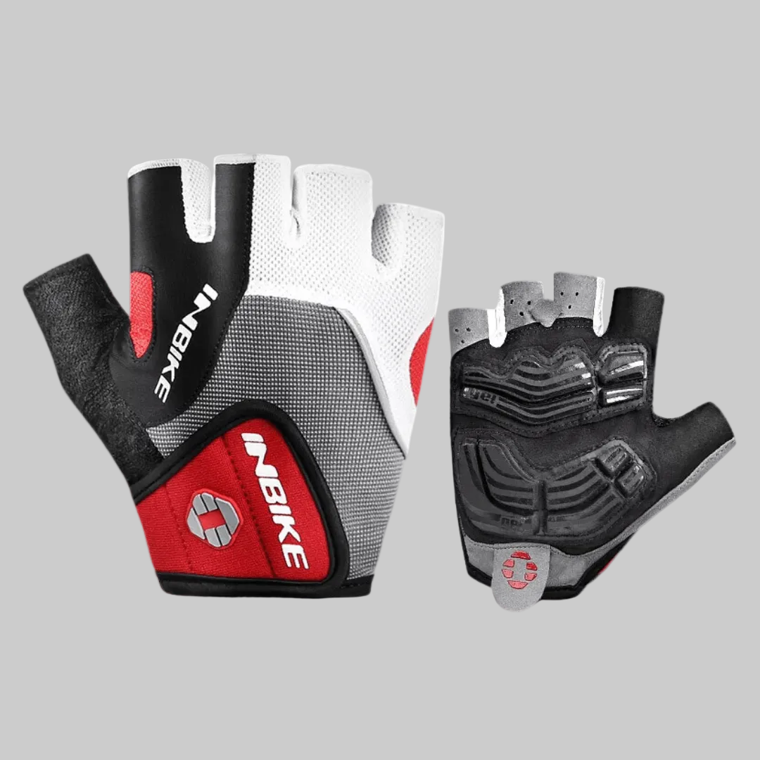 Red Cycling Gloves front view
