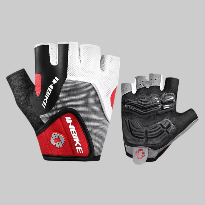 Red Cycling Gloves front view