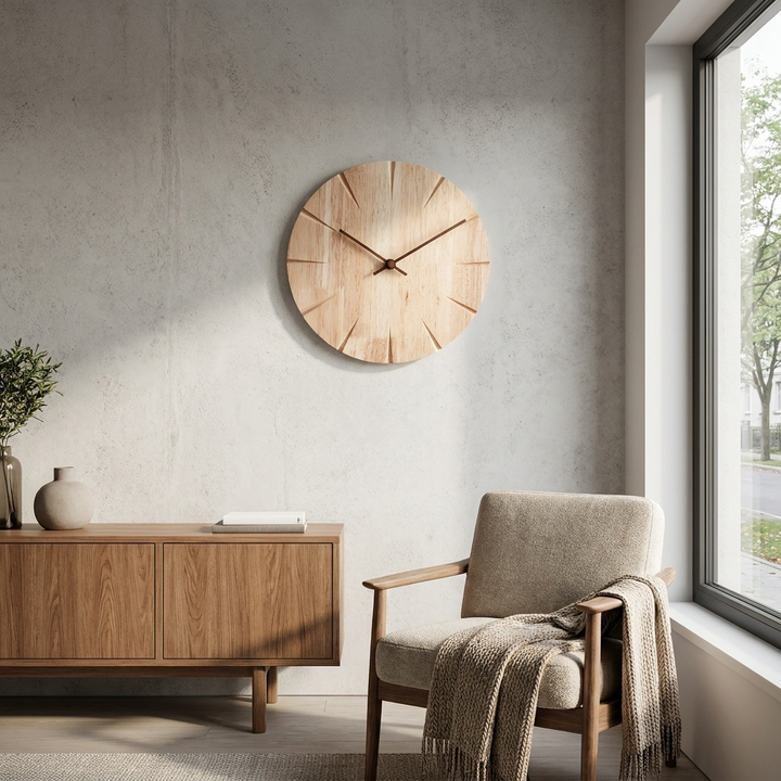 Minimalist Wooden Wall Clock