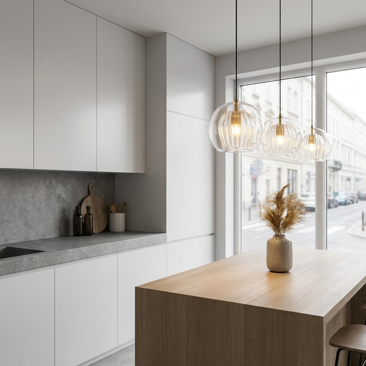 Textured Glass Globe Pendant Light